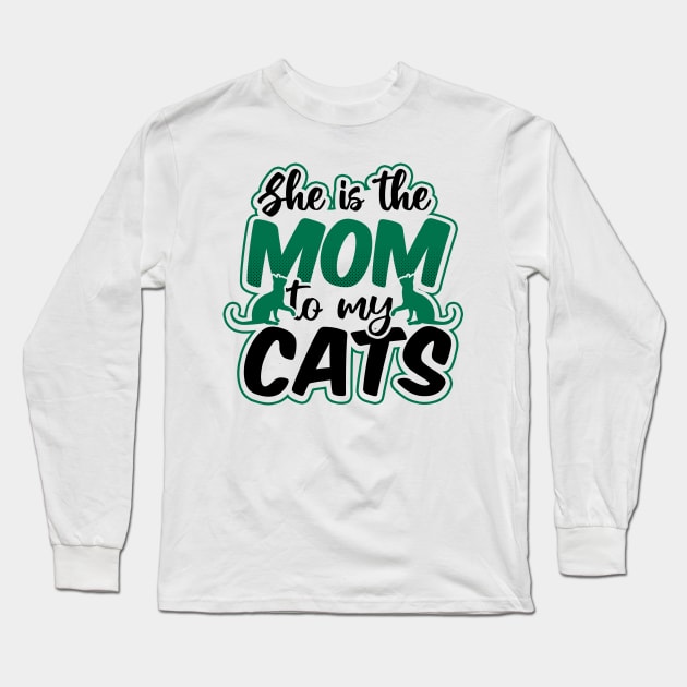 Cat Couple Shirt | Mom To My Cats Long Sleeve T-Shirt by Gawkclothing